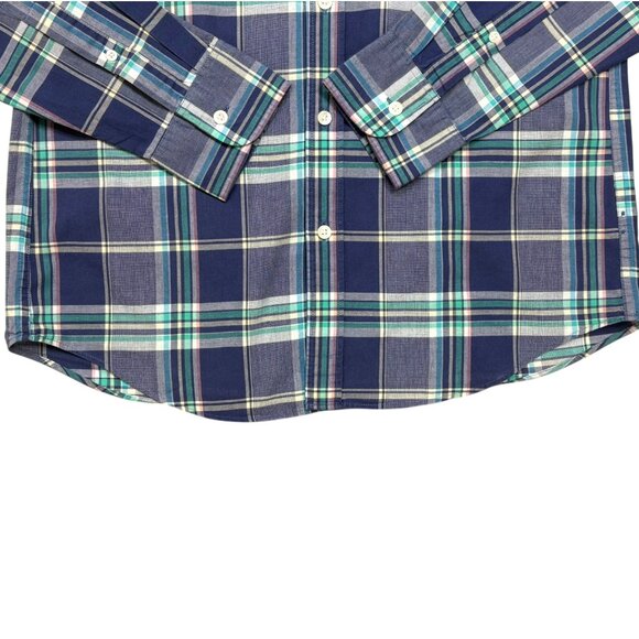 J CREW Blue‎ Summer Plaid Button Collar Long Sleeve Slim Fit Shirt - Picture 7 of 8